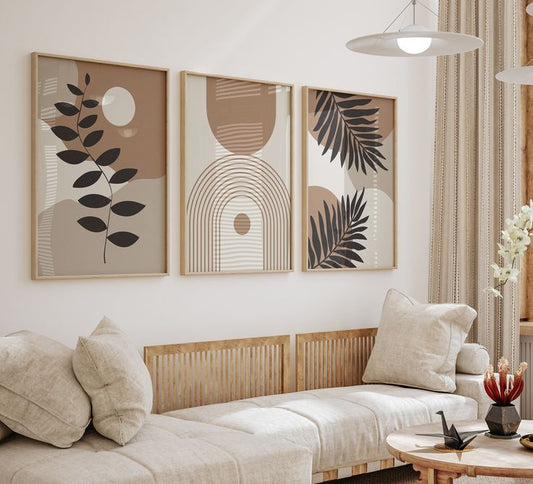 Modern Minimal Design Boho Abstract Geometric Wall Art Set of 3