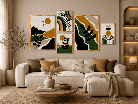 Modern Abstract Botanical Wall Frames – Set of 5
