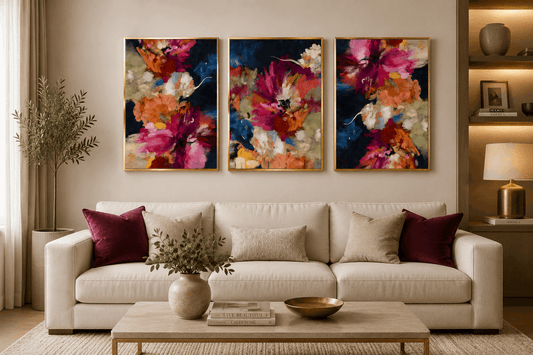 Blooming Colors Floral Abstract Wall Frames