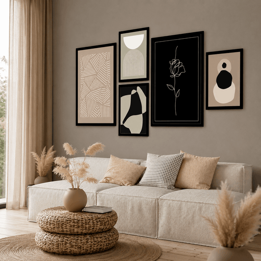 Neutral Boho Gallery Wall Print Set of 5