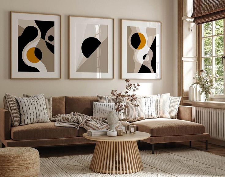 Modern Abstract Arch & Linear Geometry - Set of 3