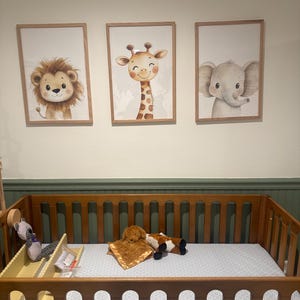 Watercolor Safari Baby Animals Set of 3