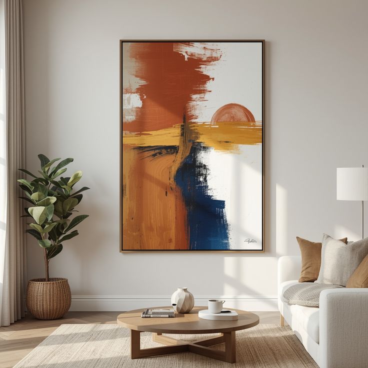 Modern Abstract Sunset Wall Art Frame