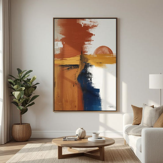 Modern Abstract Sunset Wall Art Frame
