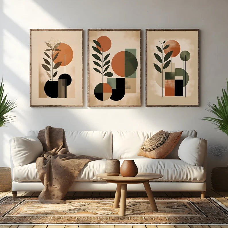 Modern Bohu Art Wall Frame Set of 3