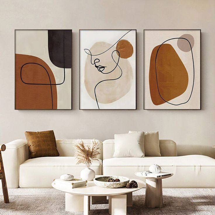 Modern Abstract Wall Art Minimalist Design Set of 3