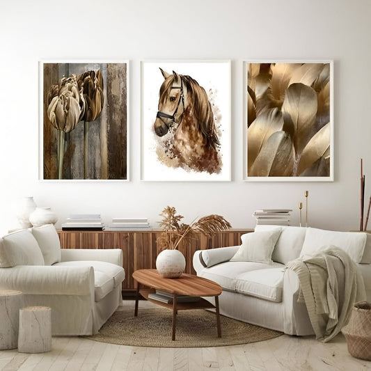 Premium Neutral Wall Art Frames Set of 3