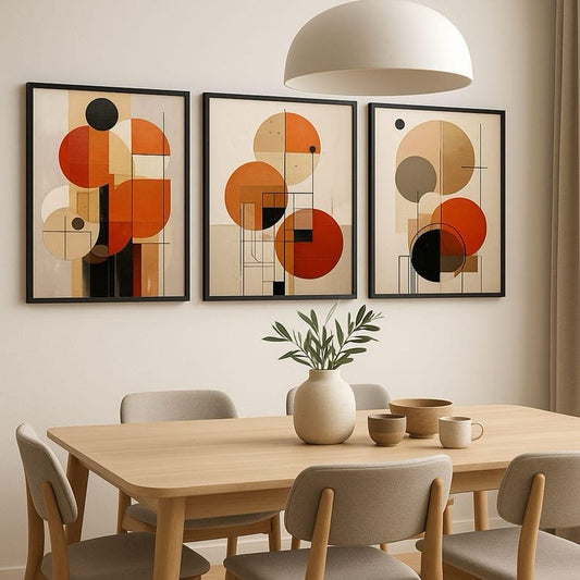 Modern Geometric Triptych Wall Art set of 3