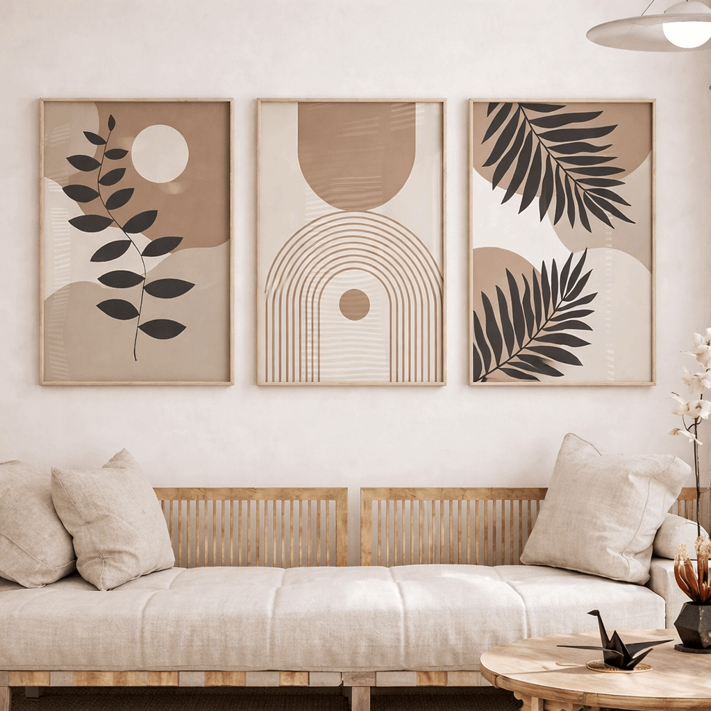 Modern Minimal Design Boho Abstract Geometric Wall Art Set of 3