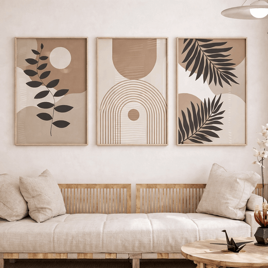 Modern Minimal Design Boho Abstract Geometric Wall Art Set of 3