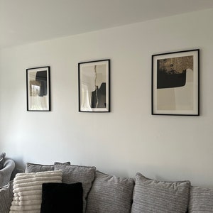 Set of 3 Luxury Framed Gold Foil & Ink Horizon design