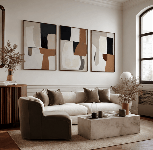 Abstract Terracotta Wall Art Set of 3