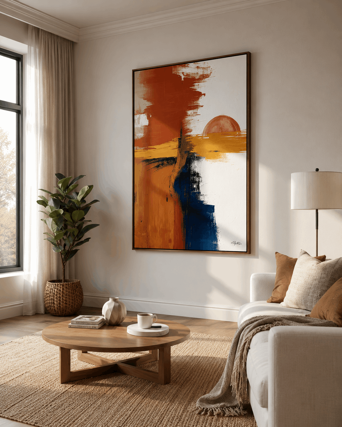 Modern Abstract Sunset Wall Art Frame