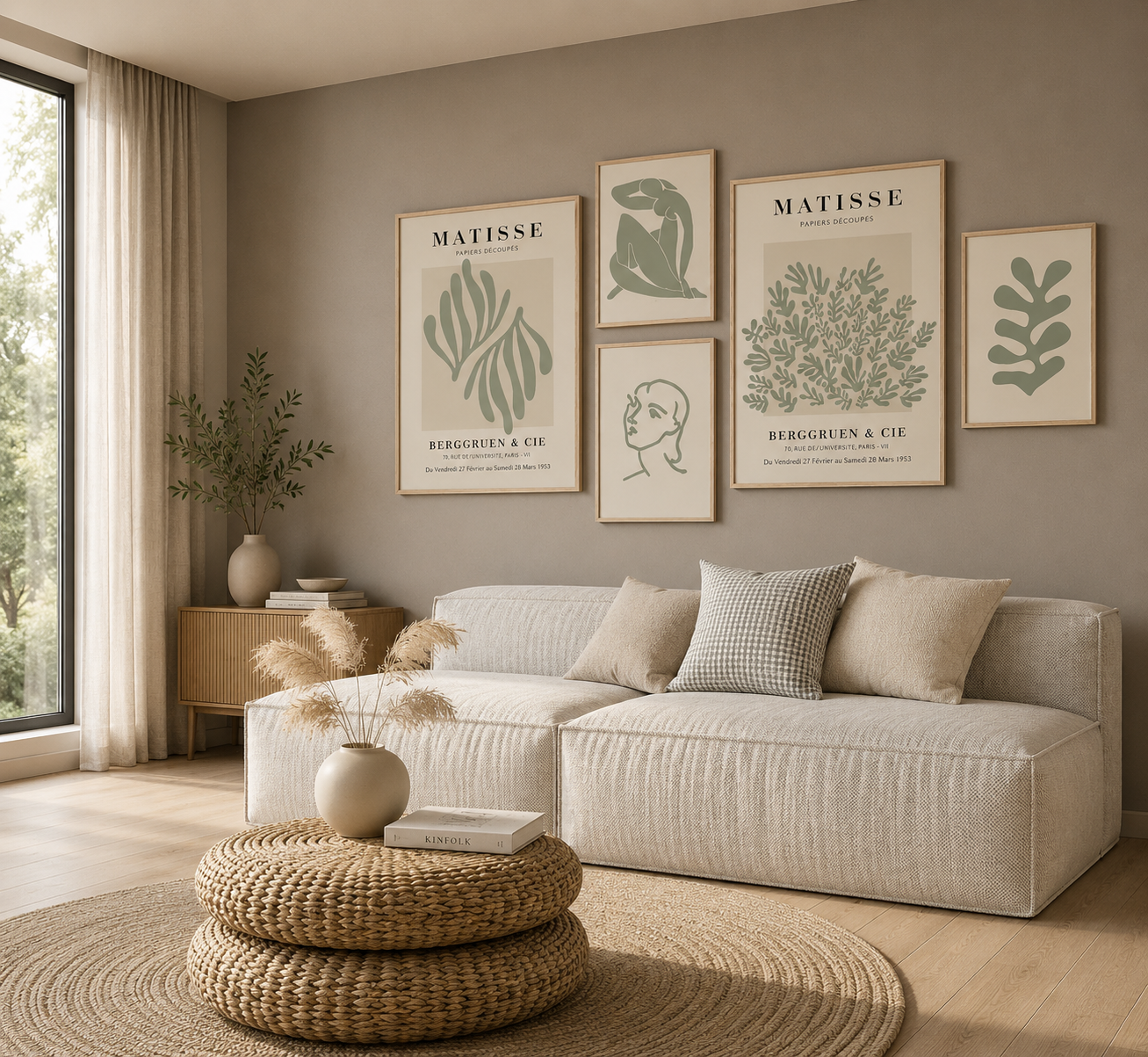 Scandinavian Botanical Wall Frame Set of 5