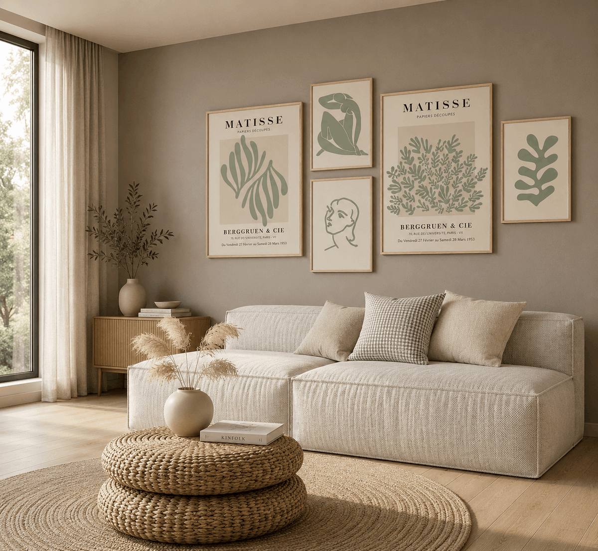 Scandinavian Botanical Wall Frame Set of 5