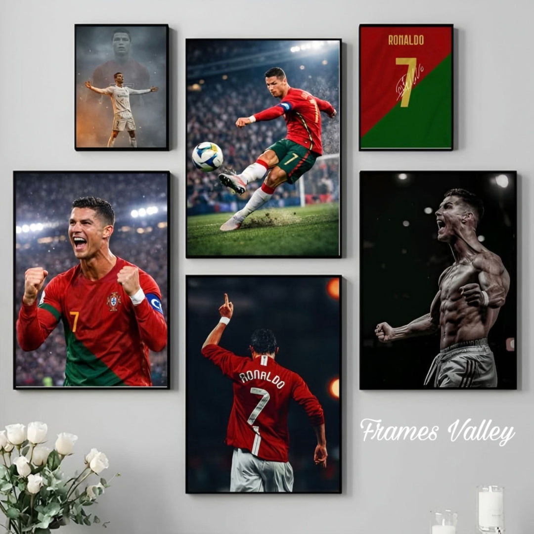 Cristiano Ronaldo Football Wall Art Set of 6