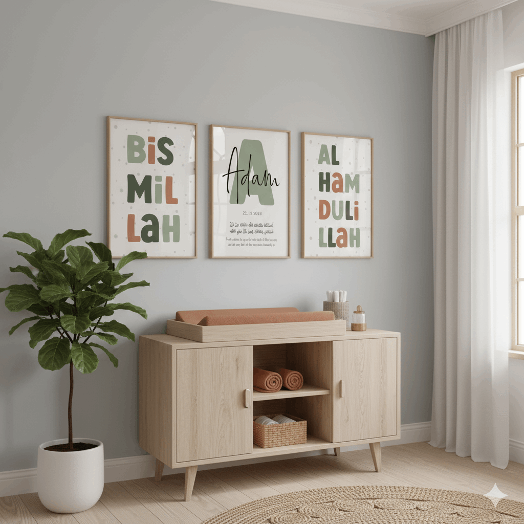 3-Piece Islamic Nursery Decor
