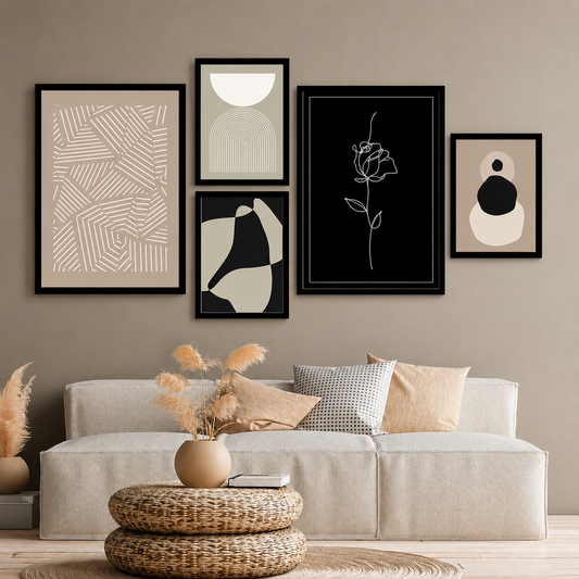 Neutral Boho Gallery Wall Print Set of 5