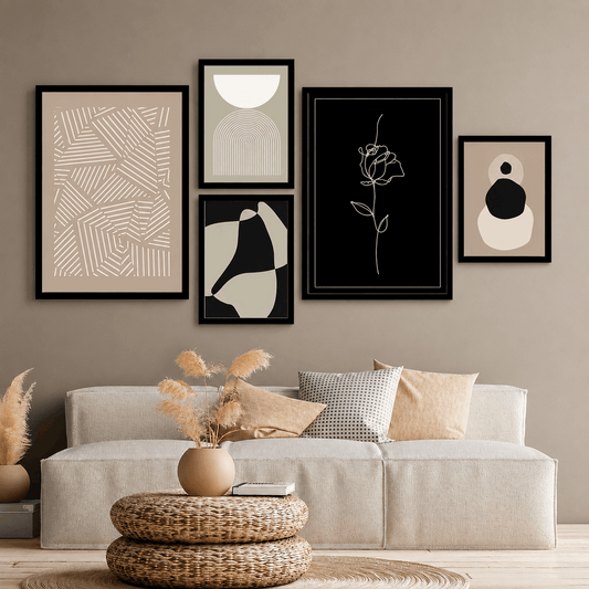 Neutral Boho Gallery Wall Print Set of 5