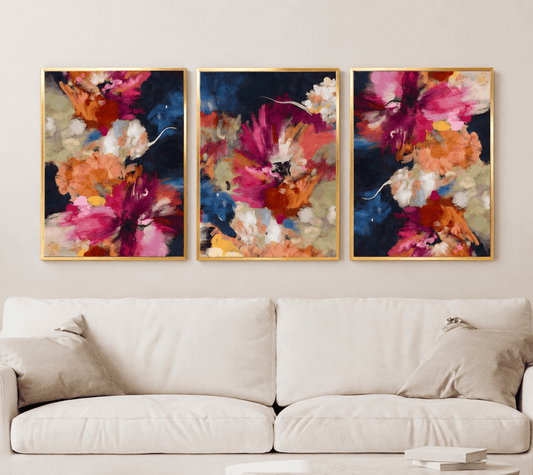 Blooming Colors Floral Abstract Wall Frames