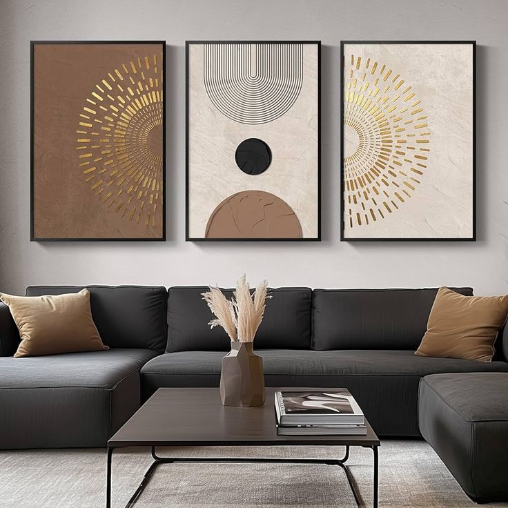 3-Piece Boho Neutral Abstract Wall Art