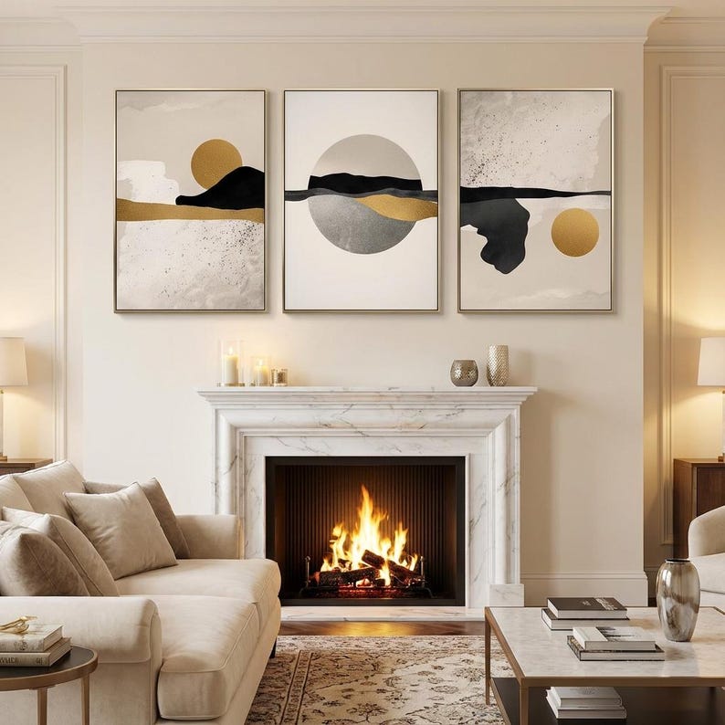 Modern Abstract Wall Art - Set of 3 Wall Frames