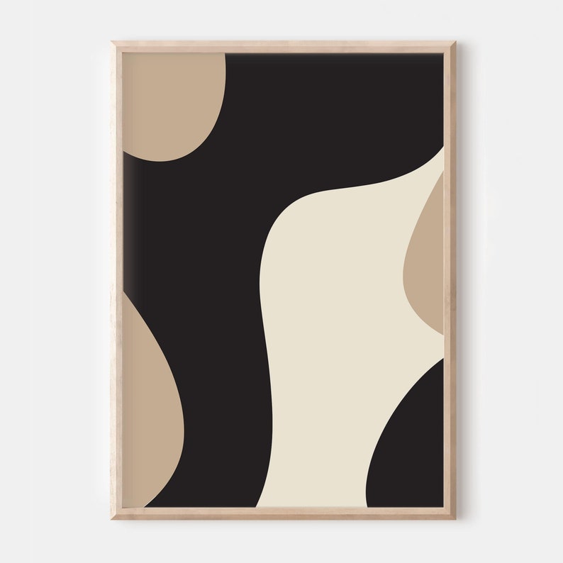 Chocolate Earth Geometric Abstract Wall Art - Set of 3 Wall Framed Prints
