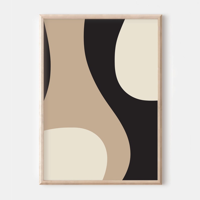 Chocolate Earth Geometric Abstract Wall Art - Set of 3 Wall Framed Prints