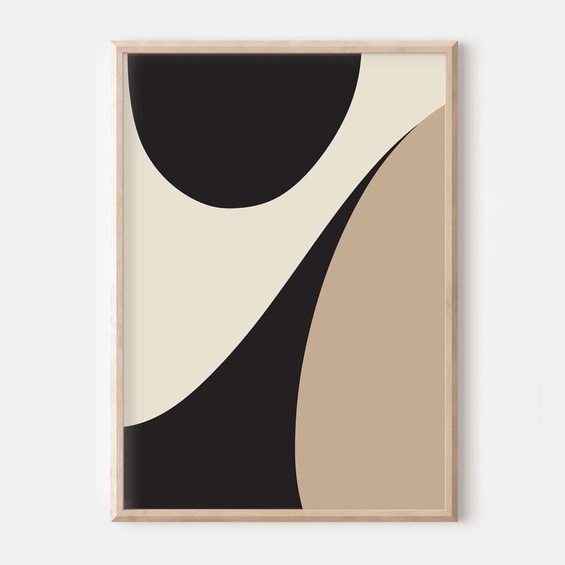 Chocolate Earth Geometric Abstract Wall Art - Set of 3 Wall Framed Prints