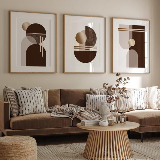 Modern Boho Botanical Abstract Wall Art - Set of 3 Wall Frame