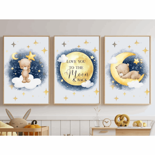 Midnight Moon & Stars Teddy Bear Set