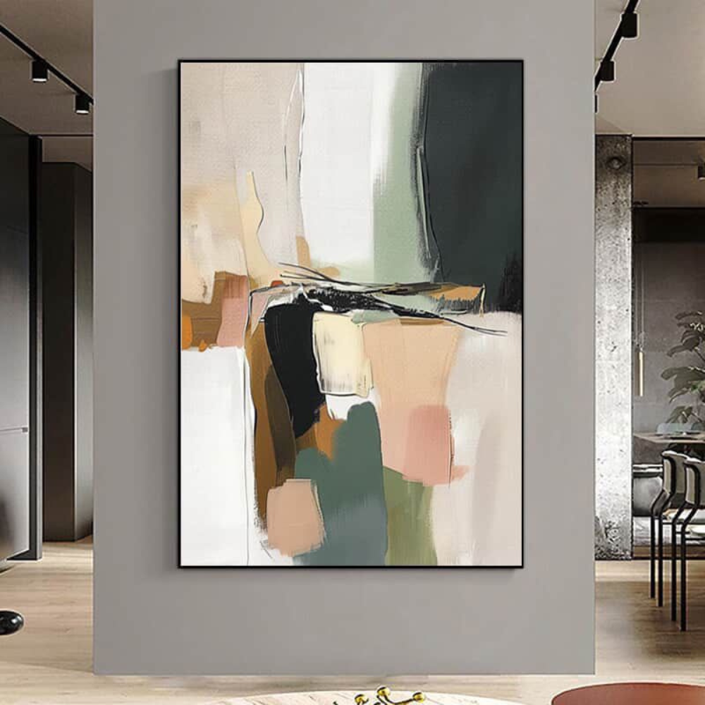 Modern Abstract Wall Art Frame – Neutral Minimalist Painting