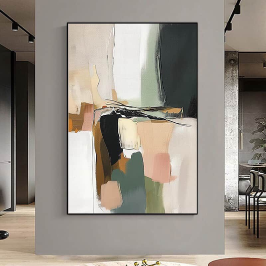 Modern Abstract Wall Art Frame – Neutral Minimalist Painting