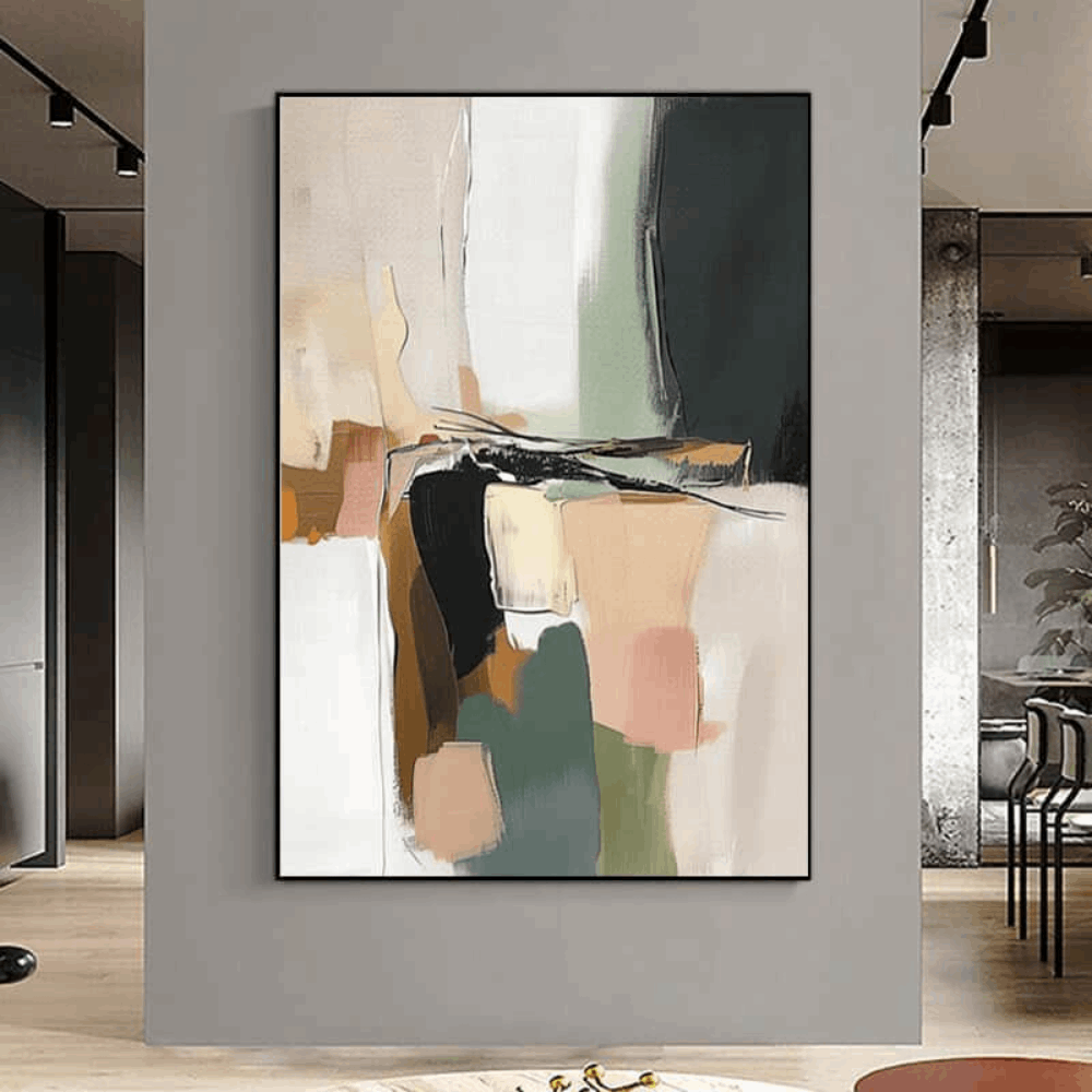 Modern Abstract Wall Art Frame – Neutral Minimalist Painting