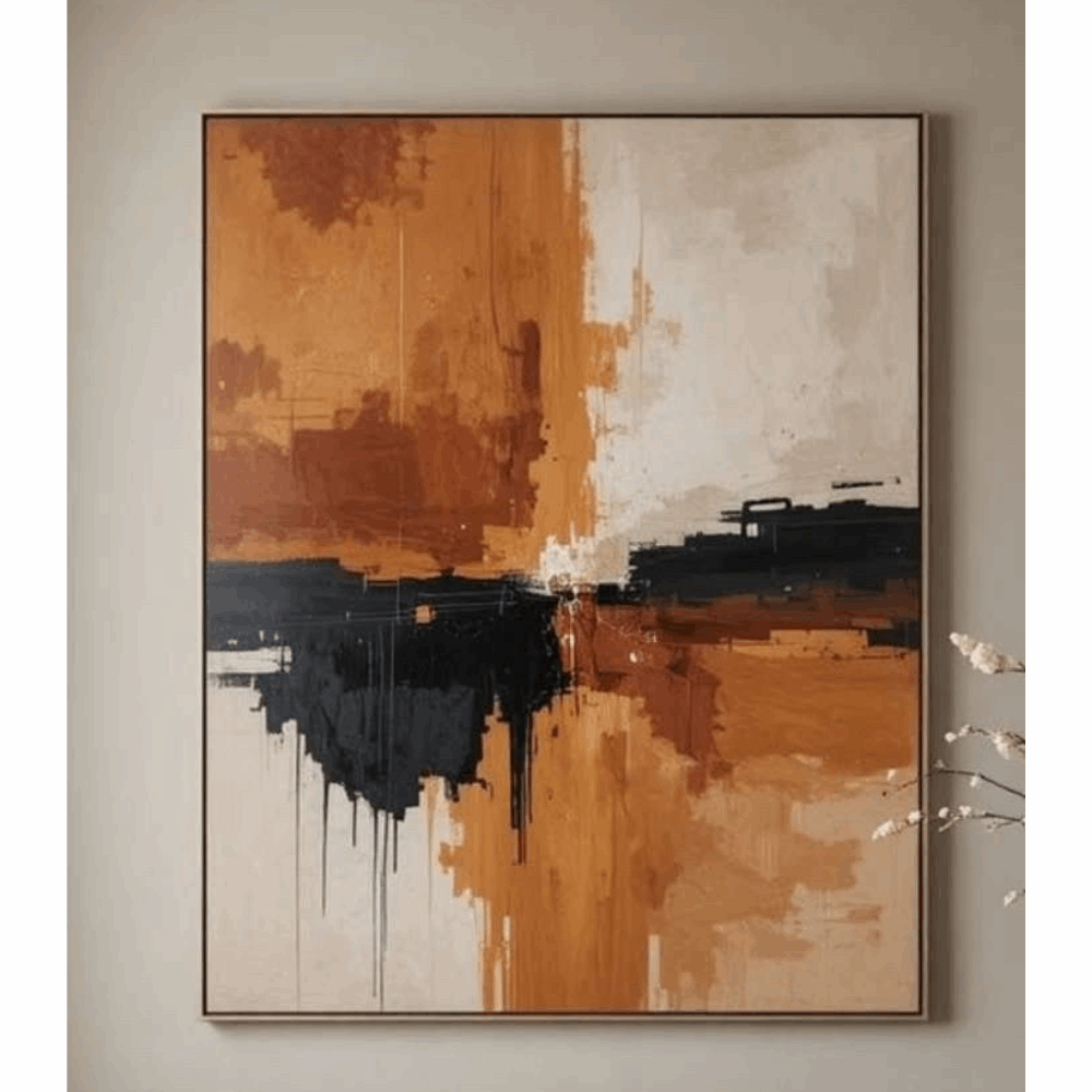 Industrial Rust & Charcoal Abstract Wall Art