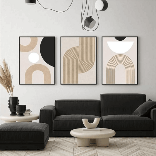 Minimalist Nordic Rainbow Arch Triptych- Set of 3