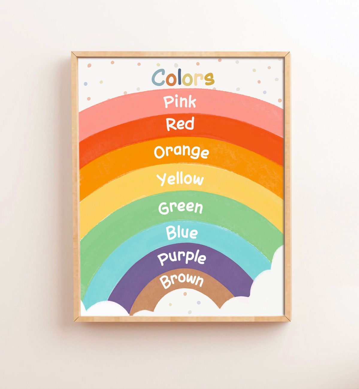 Kids Colors Rainbow Educational Wall Frame