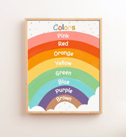 Kids Colors Rainbow Educational Wall Frame