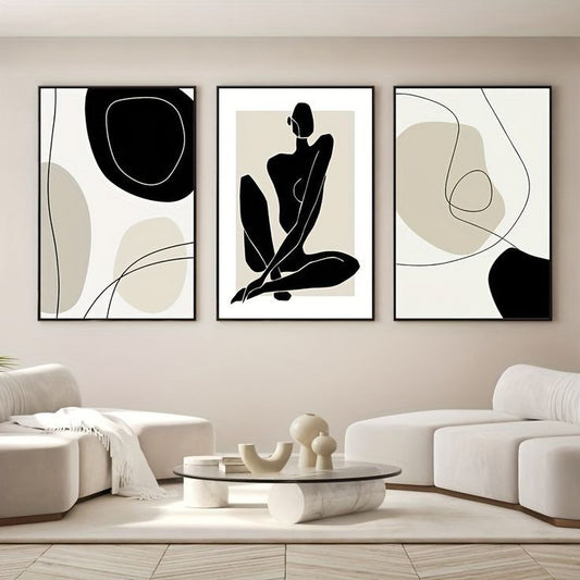 Nordic Style Abstract Line Art Frames - Set of 3