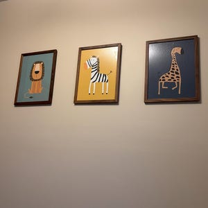 Safari Friends Trio Art Print Set of 3