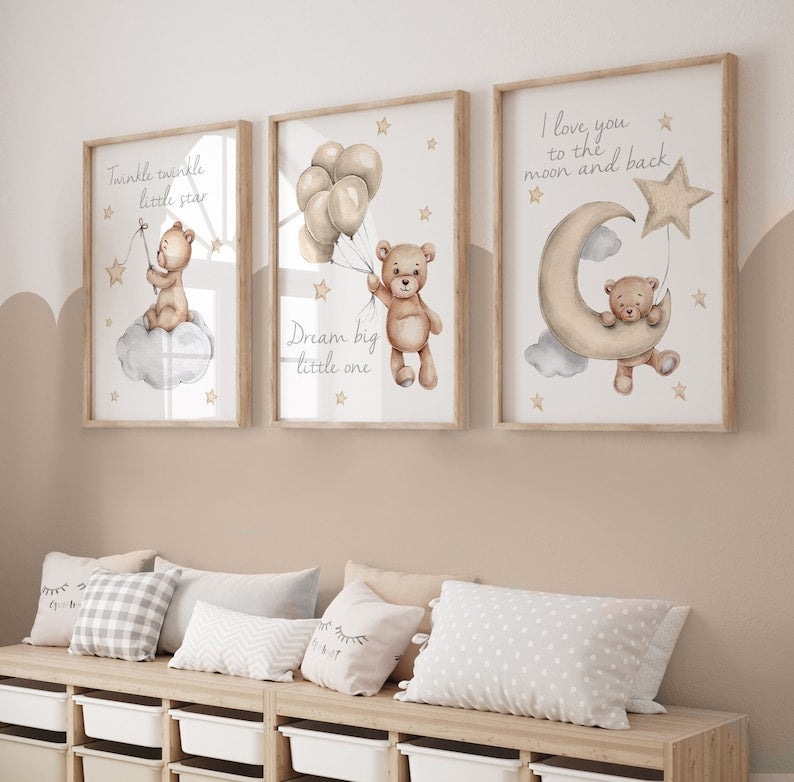 Dreamy Teddy Bear & Moon Nursery Set