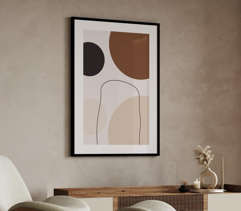 Modern Abstract Geometric Triptych Wall Art