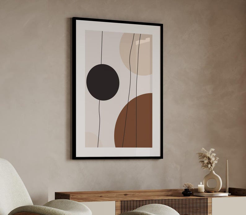 Modern Abstract Geometric Triptych Wall Art