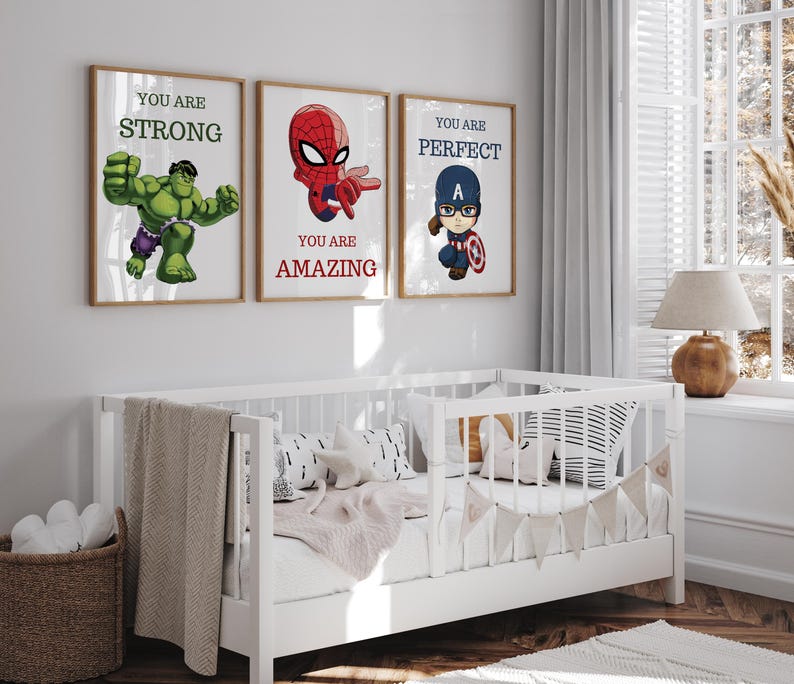 Marvel Superhero Inspirational Wall Art Set