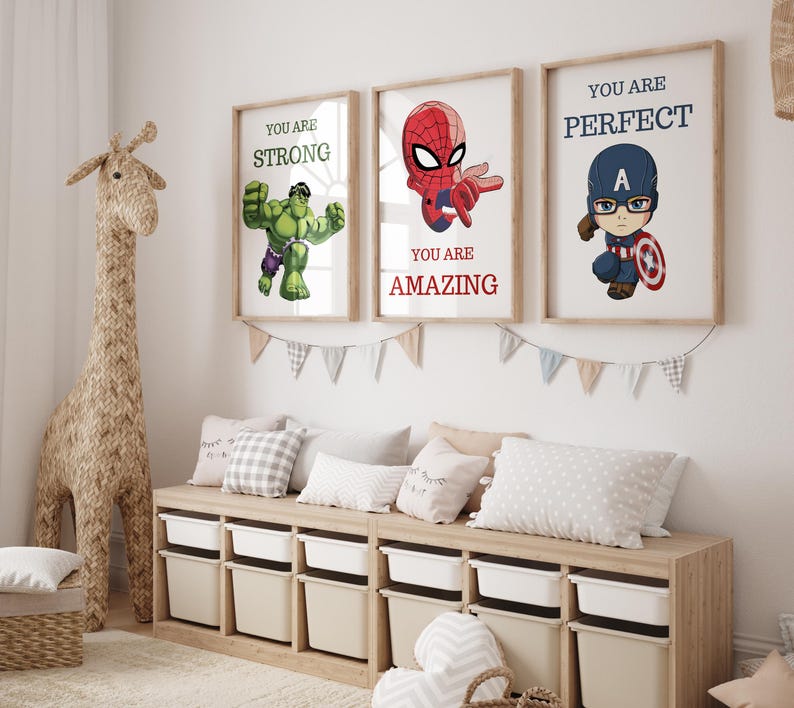 Marvel Superhero Inspirational Wall Art Set