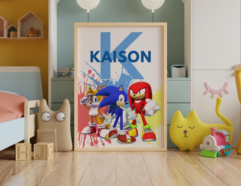 Custom Name Gaming Prints for Boys' Bedroom Decor