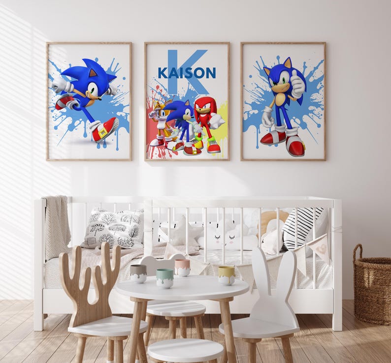 Custom Name Gaming Prints for Boys' Bedroom Decor
