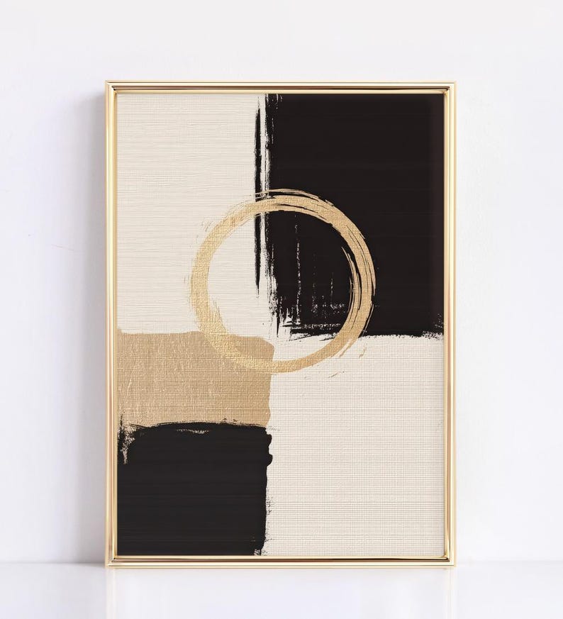 Luxury Black & Gold Abstract Wall Art - Set of 3