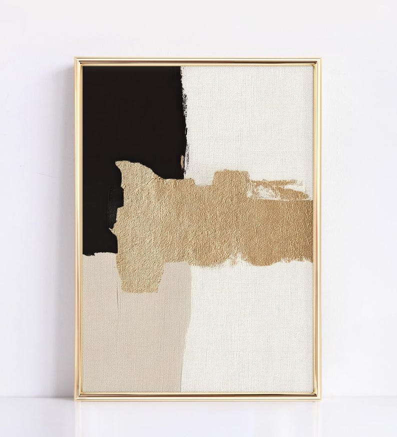 Luxury Black & Gold Abstract Wall Art - Set of 3