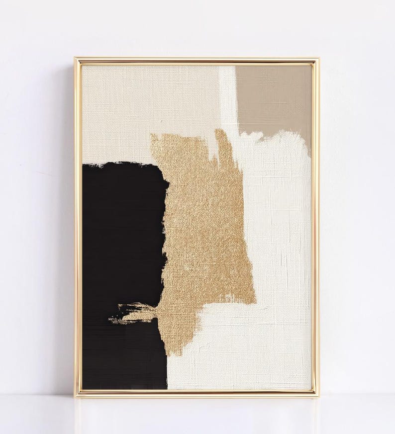 Luxury Black & Gold Abstract Wall Art - Set of 3